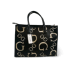 Bolsa Guess negra con logos grandes