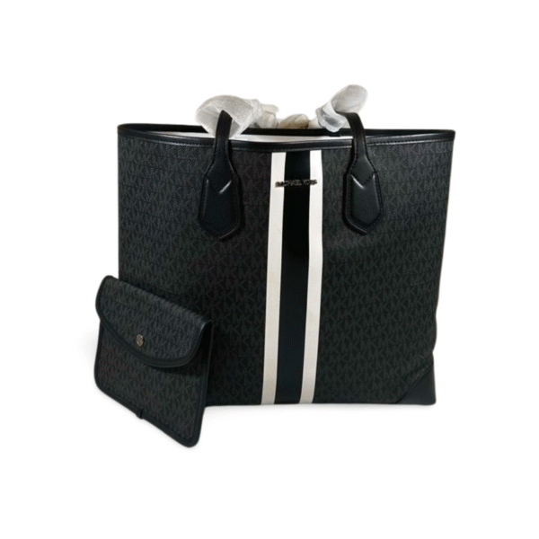Bolsa tote Michael Kors negra con franjas